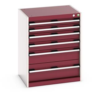 40011047.** Cabinet consists of 2 x 75mm, 2 x 100mm, 1 x 150mm and 1 x 200mm high drawers 100% extension drawer with internal dimensions of 525mm wide x 400mm deep. The...